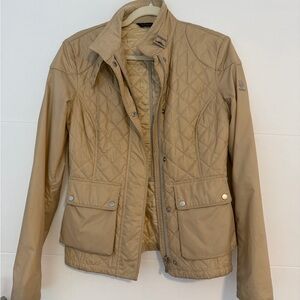 Belstaff Quilted Biker Jacket in Tan